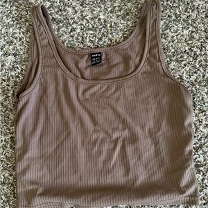 SHEIN Brown Ribbed Tank Top